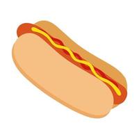 Hot dog icon. Fast food for menu, brochure. leaflets. Vector illustration.