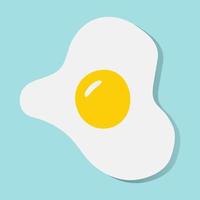Egg white and egg yolk on orange background, vector image of fried egg.
