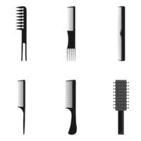 Hair combs, hairdressing tools. Hair care accessories. vector