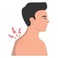 Muscle pain as a symptom of a virus, flu, cold. Vector illustration.