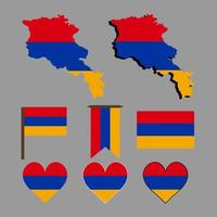 Armenia. Map and flag of Armenia. Vector illustration.