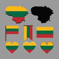 Lithuania. Map and flag of Lithuania. Vector illustration.