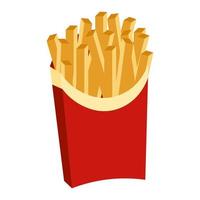 patatas fritas en un paquete. comida rápida. ilustración vectorial