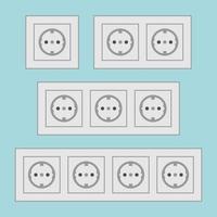 Set of sockets in a flat style. vector