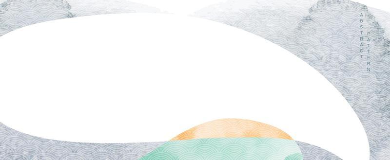 Abstract banner with Japanese wave pattern vector. Watercolor texture wide wallpaper in vintage style.