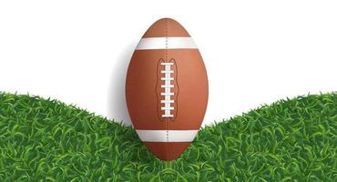 American football ball with green grass texture background. Vector. vector