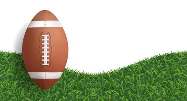 American football ball with green grass texture background. Vector. vector