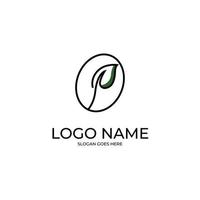 Leave Nature Coffee Bean Restaurant Logo vector