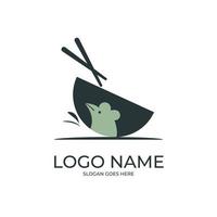 Chicken Noodle Restaurant Logo Design vector