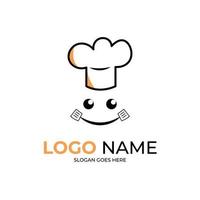 Smile Spatula Chef Restaurant Mascot Logo vector