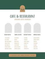 Aesthetic Coffee Shop Menu Design Template vector