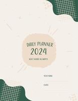 Aesthetic Daily Planner Page Cover Template vector