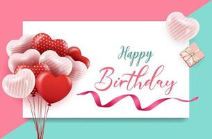 3 D Happy Birthday vector design for greeting cards and poster