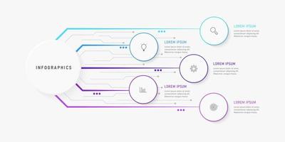 plantilla de diseño de etiquetas infográficas vectoriales con iconos y 5 opciones o pasos. se puede utilizar para diagramas de proceso, presentaciones, diseño de flujo de trabajo, banner, diagrama de flujo, gráfico de información. vector