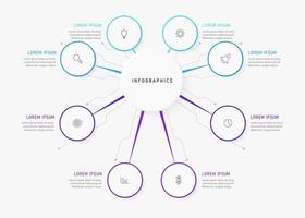 Vector Infographic label design template with icons and 8 options or steps. Can be used for process diagram, presentations, workflow layout, banner, flow chart, info graph.