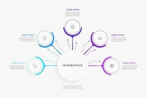 Vector Infographic label design template with icons and 5 options or steps. Can be used for process diagram, presentations, workflow layout, banner, flow chart, info graph.