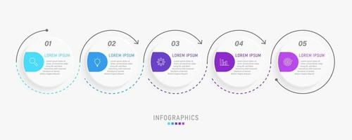 Vector Infographic label design template with icons and 5 options or steps. Can be used for process diagram, presentations, workflow layout, banner, flow chart, info graph.