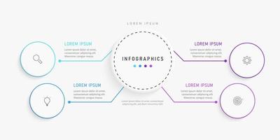 Vector Infographic label design template with icons and 4 options or steps. Can be used for process diagram, presentations, workflow layout, banner, flow chart, info graph.