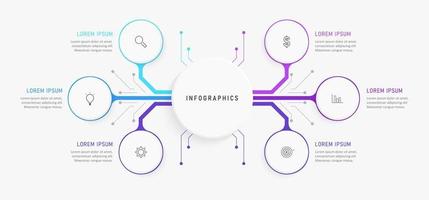 Vector Infographic label design template with icons and 6 options or steps. Can be used for process diagram, presentations, workflow layout, banner, flow chart, info graph.