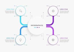 Vector Infographic label design template with icons and 4 options or steps. Can be used for process diagram, presentations, workflow layout, banner, flow chart, info graph.