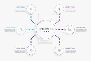 Vector Infographic label design template with icons and 6 options or steps. Can be used for process diagram, presentations, workflow layout, banner, flow chart, info graph.