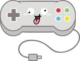 controlador de juego de dibujos animados retro de color plano vector