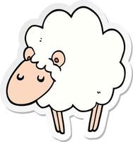 sticker of a cartoon sheep vector