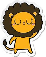 sticker of a cartoon lion vector