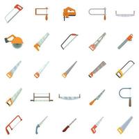 Saw icons set flat vector isolated