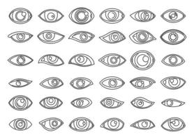 los iconos de los ojos establecen el vector de contorno. organo facial