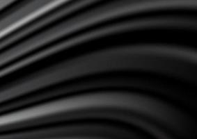 tela negra de lujo de fondo vectorial abstracto con ondas suaves u ondas líquidas o pliegues ondulados de material de terciopelo satinado de textura de seda. fondo de lujo o papel tapiz elegante vector