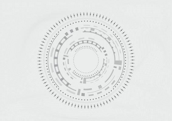 Grey white abstract technology circle on mesh background for Hi-tech communication innovation concept