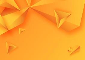 Abstract yellow geometric triangles 3D background vector