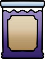 quirky gradient shaded cartoon jar of jam vector