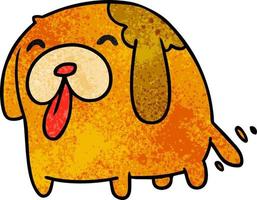 textured cartoon kawaii of a cute dog vector