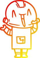 warm gradient line drawing cartoon robot vector