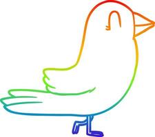 rainbow gradient line drawing cartoon bird vector