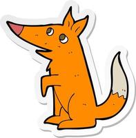 sticker of a cartoon fox cub vector