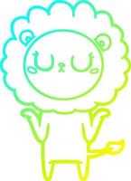 cold gradient line drawing cartoon lion vector