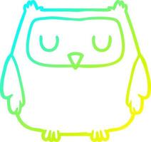 cold gradient line drawing cartoon owl vector