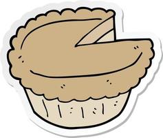 sticker of a cartoon pie vector