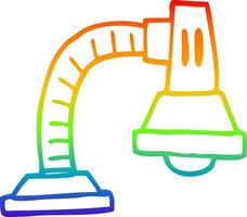 rainbow gradient line drawing cartoon adjustable lamp vector