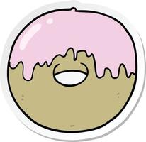 sticker of a cartoon donut vector