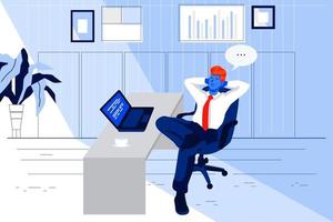 Relax worker in the office vector