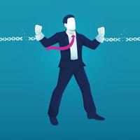 Business man breaking chain for freedom and spirit in business concept vector