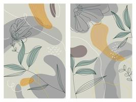 A set of abstract floral,flowers, leaves,and various object and doodles vector illustration background.