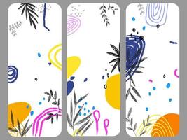 A set of abstract floral,botanical,flowers, leaves, various object and doodles hand drawn vector illustration background.