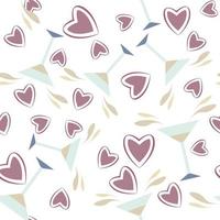 Seamless background. Romantic rendezvous. Pattern with drinks and hearts. vector