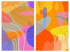 un conjunto de flores abstractas, plantas, tropicales, fondo de ilustración vectorial. vector