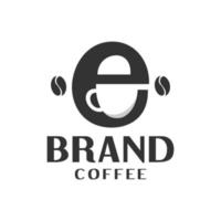 letter e with a coffee bean in the negative space. for coffee shop or any business related to coffee vector